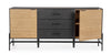 Mobile credenza Allycia in mdf-legno di frassino, gambe in acciaio, per interno