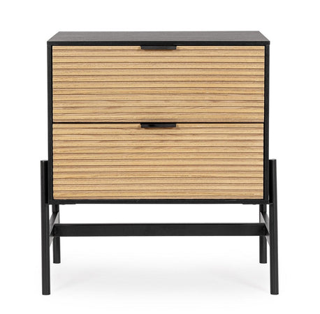 Comodino "Allycia" per camera, Struttura In Legno Di Frassino