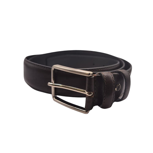 Ecoprice Cintura Cinta Uomo In Vera Pelle Made in Italy Cuoio Casual Classica Regolabile Marrone