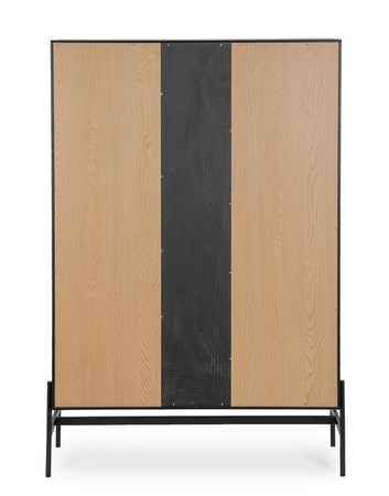 Mobile credenza "Allycia" in mdf-legno di frassino, gambe in acciaio, per interno