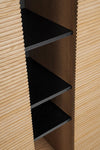 Mobile credenza Allycia in mdf-legno di frassino, gambe in acciaio, per interno
