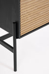 Mobile credenza Allycia in mdf-legno di frassino, gambe in acciaio, per interno