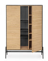 Mobile credenza Allycia in mdf-legno di frassino, gambe in acciaio, per interno