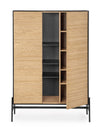 Mobile credenza Allycia in mdf-legno di frassino, gambe in acciaio, per interno