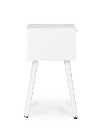 Comodino "Charley" per camera, Struttura In Mdf, Piano E Schienale In Mdf
