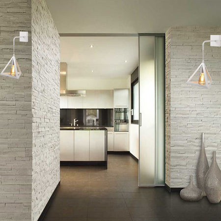 Applique Parete Pendente Forma Triangolare 3d Stile Minimal Portalampada Attacco E27 Aq54