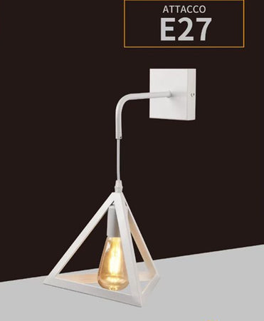 Applique Parete Pendente Forma Triangolare 3d Stile Minimal Portalampada Attacco E27 Aq54