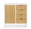 Mobile credenza Allycia in mdf-legno di frassino, gambe in acciaio, per interno