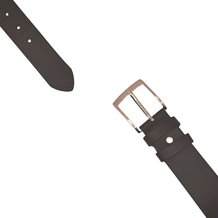 Ecoprice Cintura Cinta Uomo In Vera Pelle Made in Italy Cuoio Casual Classica Regolabile Marrone