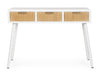 Consolle Charley con struttura in mdf, colore bianco-naturale, 110 x 40 x 78h cm