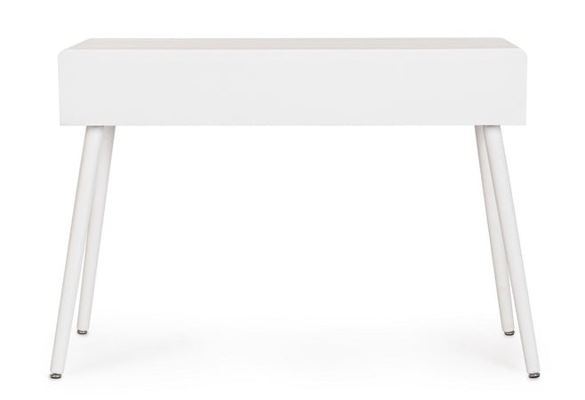 Consolle "Charley" con struttura in mdf, colore bianco-naturale, 110 x 40 x 78h cm