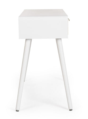 Consolle "Charley" con struttura in mdf, colore bianco-naturale, 110 x 40 x 78h cm