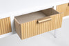 Consolle Charley con struttura in mdf, colore bianco-naturale, 110 x 40 x 78h cm
