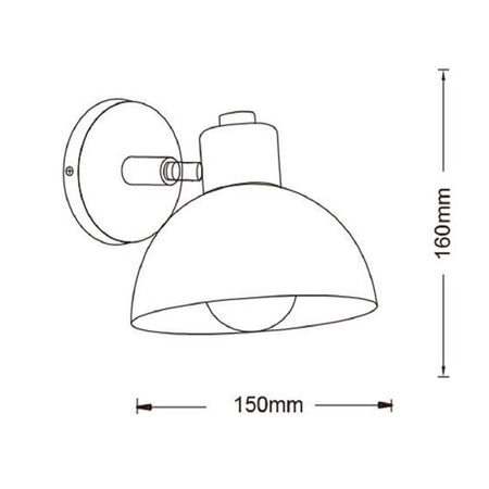 Applique Da Parete Moderno In Legno Metallo Paralume Orientabile Attacco E27 Ip20 Aq40