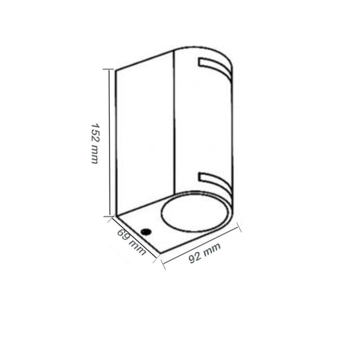 Applique Esterno Doppia Emissione Balcone Lampada Muro Attacco Gu10 Ip54 Grigio Gn-wl062-g