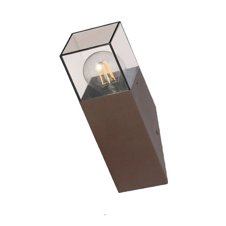 Applique Muro Oblique Per Esterno E27 In Alluminio Ruggine Balcone Terrazzo Ip44 B250-c