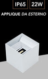 Lampada Applique Led Muro 22w Doppia Emissione Cct 3in1 Luce Selezionabile Esterno Es66-3c