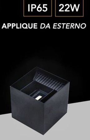 Lampada Applique Led Muro 22w Doppia Emissione Cct 3in1 Luce Selezionabile Esterno Es66-3c