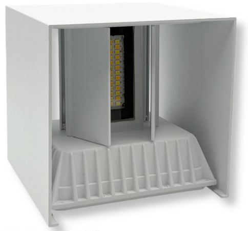 Lampada Applique Led Muro 22w Doppia Emissione Cct 3in1 Luce Selezionabile Esterno Es66-3c