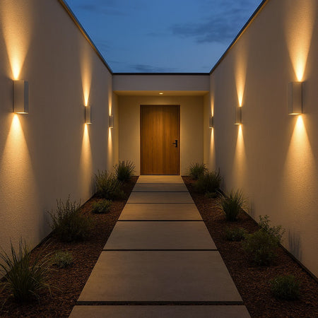 Applique Da Esterno Rettangolare A Doppia Emissione Di Luce 8w Tecnologia Cct Ip65 2750-3c