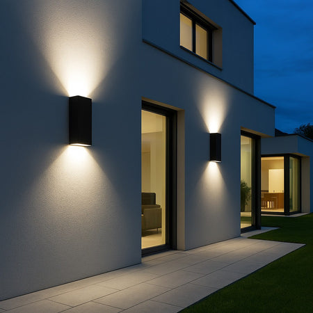 Applique Da Esterno Rettangolare A Doppia Emissione Di Luce 8w Tecnologia Cct Ip65 2750-3c