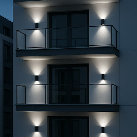 Applique Da Esterno Rettangolare A Doppia Emissione Di Luce 8w Tecnologia Cct Ip65 2750-3c