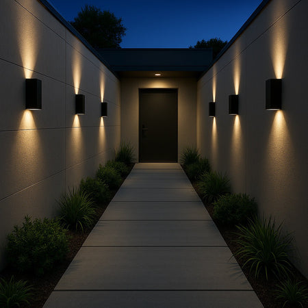 Applique Da Esterno Rettangolare A Doppia Emissione Di Luce 8w Tecnologia Cct Ip65 2750-3c