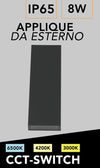 Applique Da Esterno Rettangolare A Doppia Emissione Di Luce 8w Tecnologia Cct Ip65 2750-3c