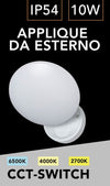 Applique Lampada Da Parete Per Esterno 10w Cct Switch Ip54 Bianco 3 Colori Luce Esa-02b3c