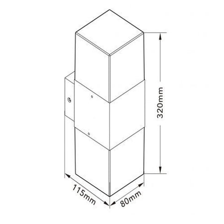 Applique Da Esterno A Parete Doppia Emissione Di Luce 2 Attacchi E27 Ip44 Ruggine Esm-01c