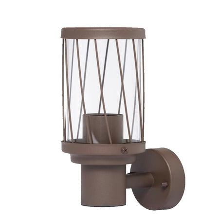 Applique Lanterna Moderna Per Esterno In Alluminio Rosso Ruggine Attacco E27 Ip54 Esm-02c