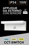 Applique Per Esterno 10 W Con Sensore Pir Di Movimento Tecnologia Cct Ip54 Ss-esa-013c