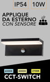 Applique Per Esterno 10 W Con Sensore Pir Di Movimento Tecnologia Cct Ip54 Ss-esa-013c
