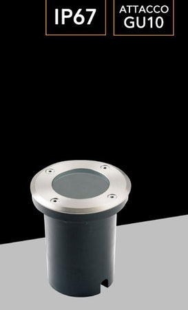 Faretto Da Incasso A Pavimento Esterno Lampada Da Terra Segnapassi Attacco Gu10 105-r108