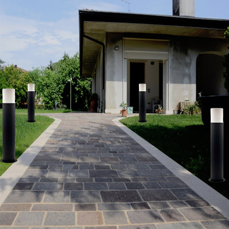 Lampione Da Giardino Moderno 44cm Lampada Da Terra Vialetti E27 Esterno Ip44 529pa-b440