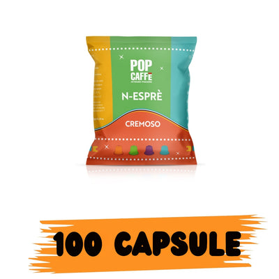 Capsule Pop Caffè Compatibili Nespresso, N-Espré Miscela Cremoso 100 capsule