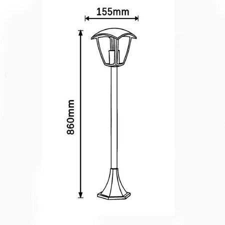Lampione Da Giardino 86 Cm Lanterna Da Terra Per Vialetti Con Attacco E27 Ip44 819pb-b860