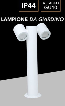 Lampione Giardino Moderno Con Diffusori Orientabili Lampada Attaco Gu10 Ip44 539pb-b440