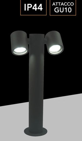 Lampione Giardino Moderno Con Diffusori Orientabili Lampada Attaco Gu10 Ip44 539pb-b440