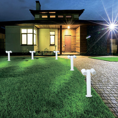 Lampione Giardino Moderno Con Diffusori Orientabili Lampada Attaco Gu10 Ip44 539pb-b440