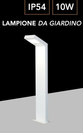 Lampada Applique Led Da Giardino 10w Ip54 Lampione Bollard Da Terra Luce 4000k 954pa-h580