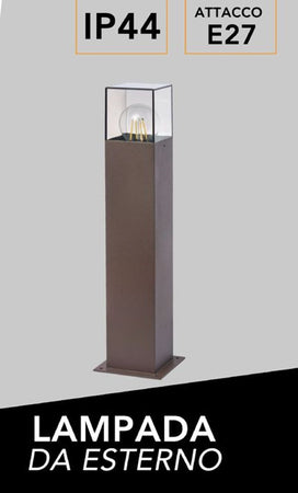 Lampione Giardino Per Vialetti Lampioncino Rosso Ruggine Da Esterno Ip44 Attacco E27 B440