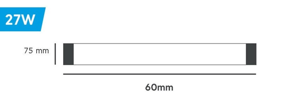 Plafoniera Lineare Led Slim 27 W 60 Cm Tecnologia Cct Switch Alta Luminosità Ip20 Pf-60-3c