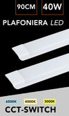 Plafoniera Lineare Led Slim 40 W 90cm Tecnologia Cct Switch Alta Luminosità Ip20 Pf-90-3c