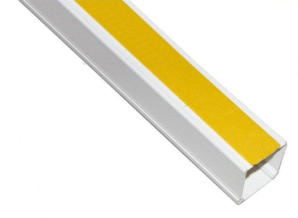 10 Pz Profili Canalina Passacavi Con Biadesivo In Pvc Colore Bianco 2 Mt 15x10mm