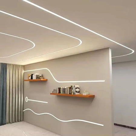 5pz Profilo In Alluminio Flessibile Curvabile Ad Incasso 1,5mt Per Strip Led Al-35-s