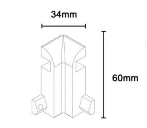 Connettore Per Profilo Angolare Per Strip Led Nero A Luce Indiretta In Alluminio Al-34-l