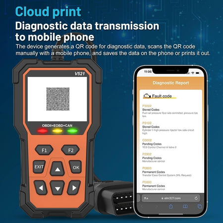 Obd2 Diagnosi Auto Italiano Lettore Cancellazione Codici Errore Spia Motore V521