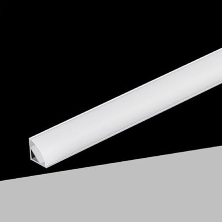 10pz Profilo Angolare In Alluminio Per Striscia Led Con Copertura Bianca Opaca 45° Al-24-s