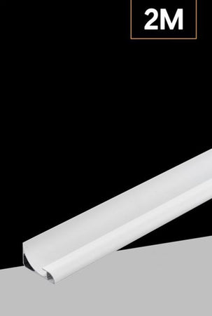 5pz Profilo Alluminio Linea D'angolo Con Copertura Opaca Per Striscia Led 10mm Bianco Al-33